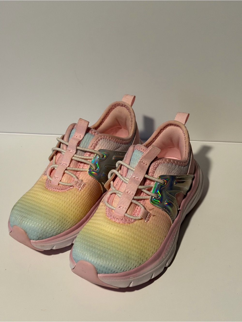 Athletic Works Pastel Rainbow Slip-On Sneakers - Pink
